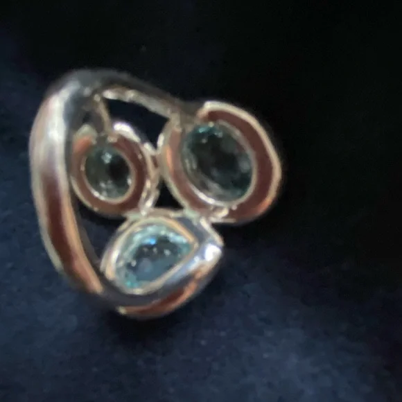 Ippolita blue topaz Diamond 18k sterling chimera rock candy ring size 7 $1800 - Picture 5 of 11